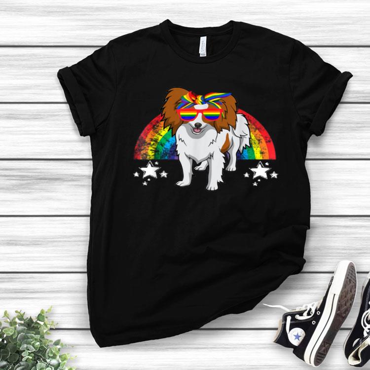 LGBT Papillon Dog Gay Pride Rainbow Shirt