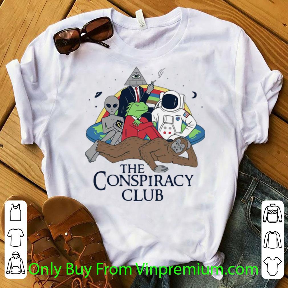 Great The Conspiracy Club Alien Big Foot Astronaut shirt