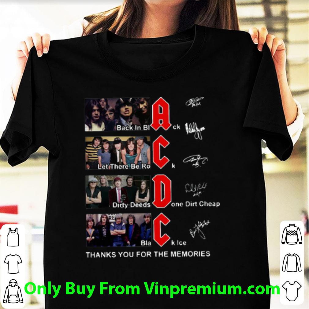 Premium AC DC Back In Black Let There Be Rock Thank You For The Memories shirt