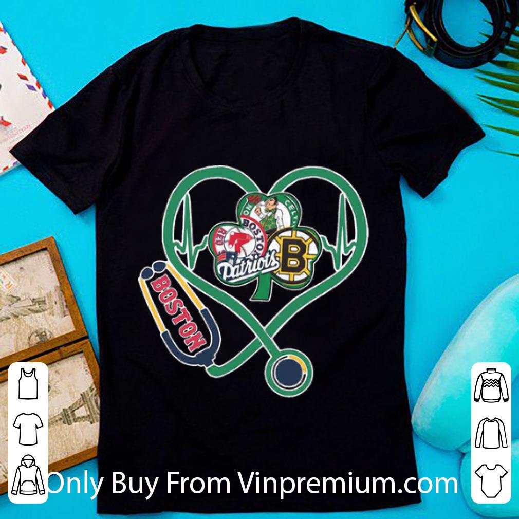 Premium Boston Sport Teams Heartbeat Nurse Stethoscope shirt