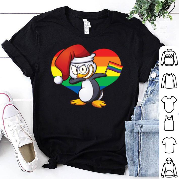 LGBT Christmas Penguin Santa LGBTQ Gay Bi Trans Butch Xmas Shirt
