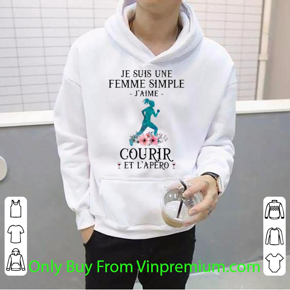 f9b38856 original je suis une femme simple j aime courir et l apero floral shirt 4 - Original Je Suis Une Femme Simple J’aime Courir Et L’apero Floral shirt