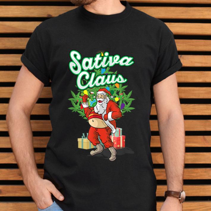 Sativa Claus Smoking Weed Cannabis Marijuana Christmas Gift Shirt