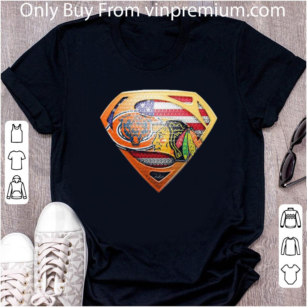 Top Superman American Flag Chicago Bears And Washington Redskins shirt