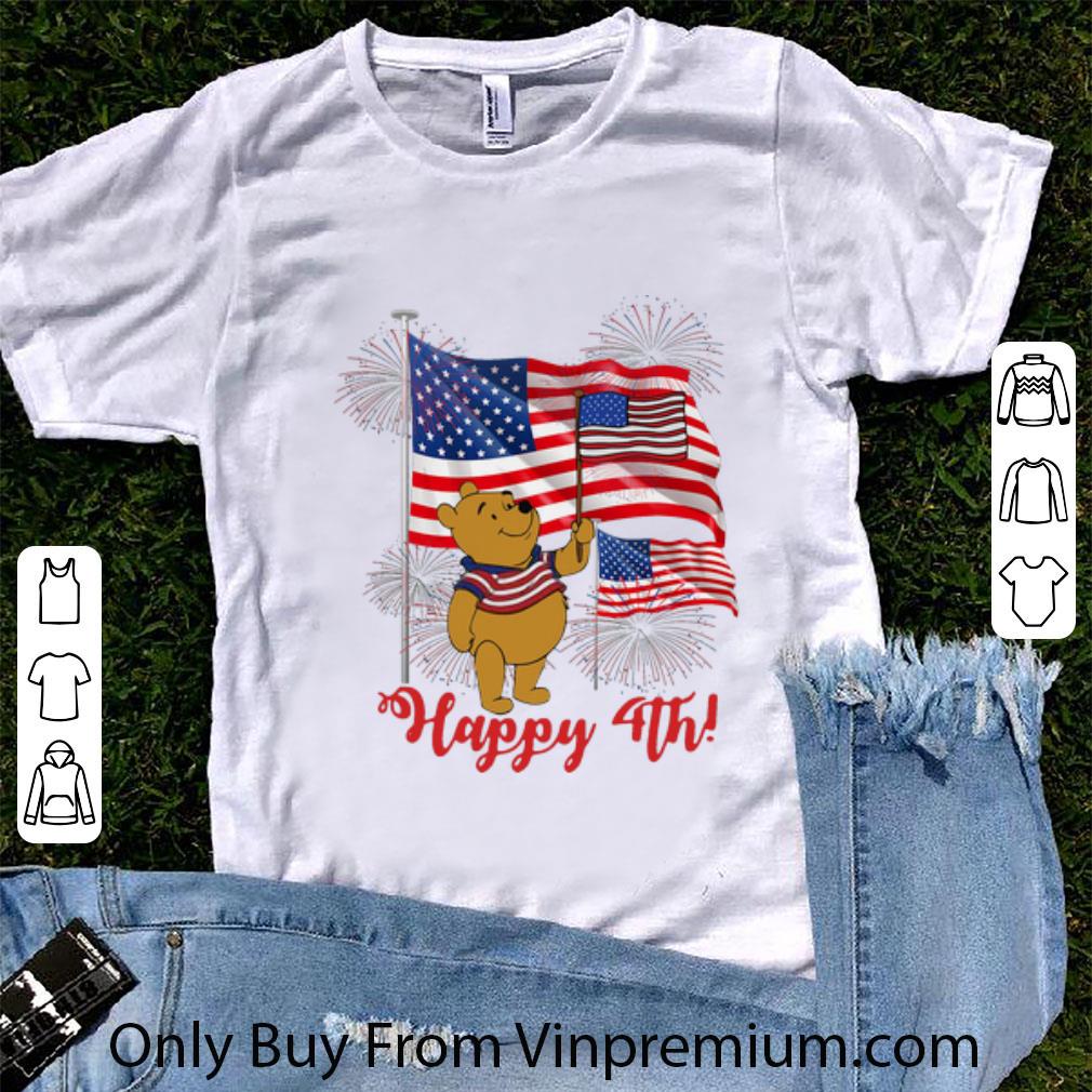 Great Pooh Happy 4th July Firework American Flag Independence Day shirt