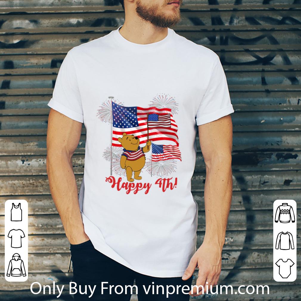 Great Pooh Happy 4th July Firework American Flag Independence Day shirt