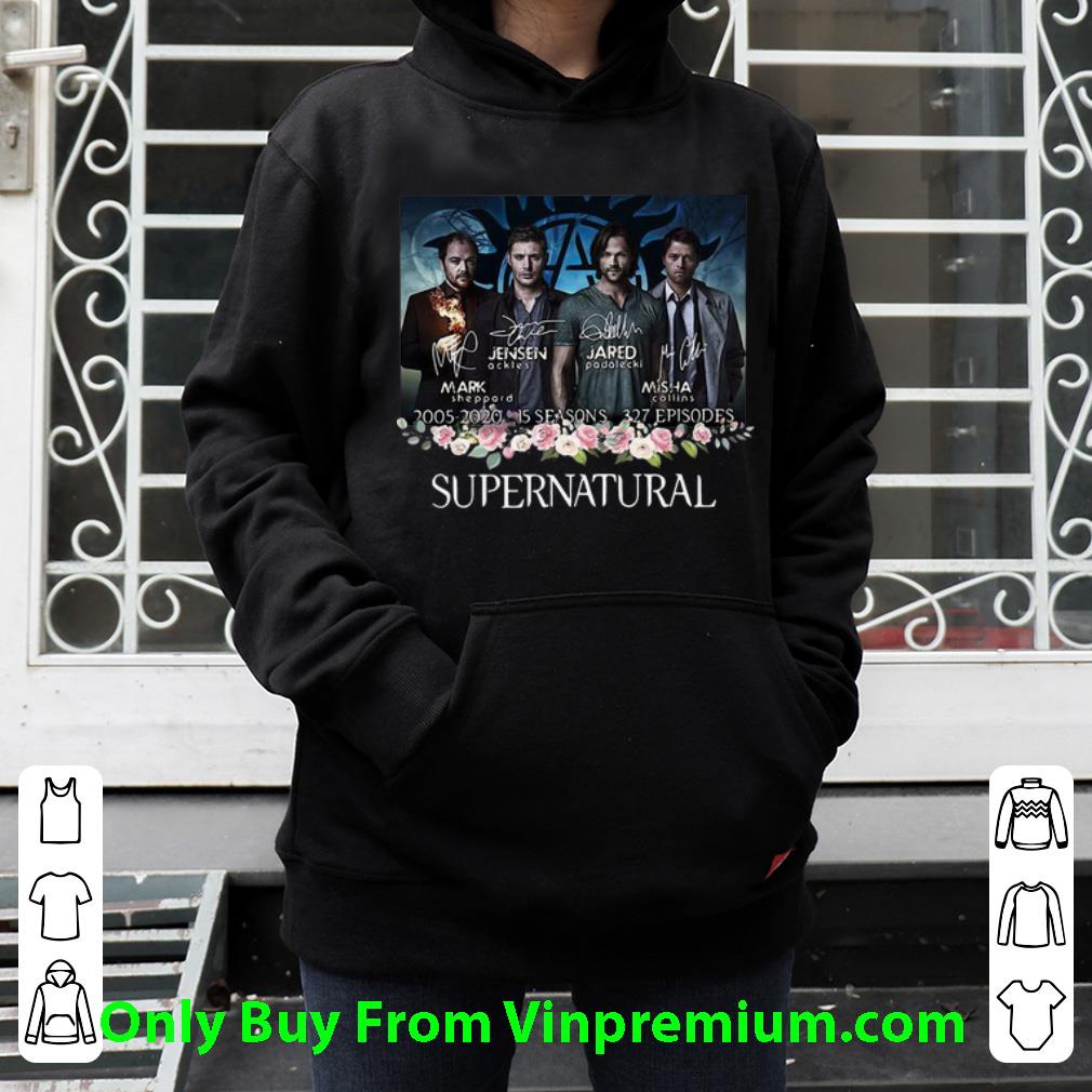 60ff55c4 pretty supernatural 15 seasons 327 episodes 2005 2020 signatures shirt 4 - Pretty Supernatural 15 Seasons 327 Episodes 2005-2020 Signatures shirt