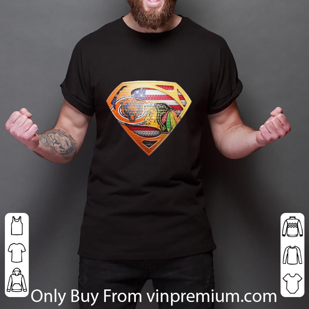 Top Superman American Flag Chicago Bears And Washington Redskins shirt