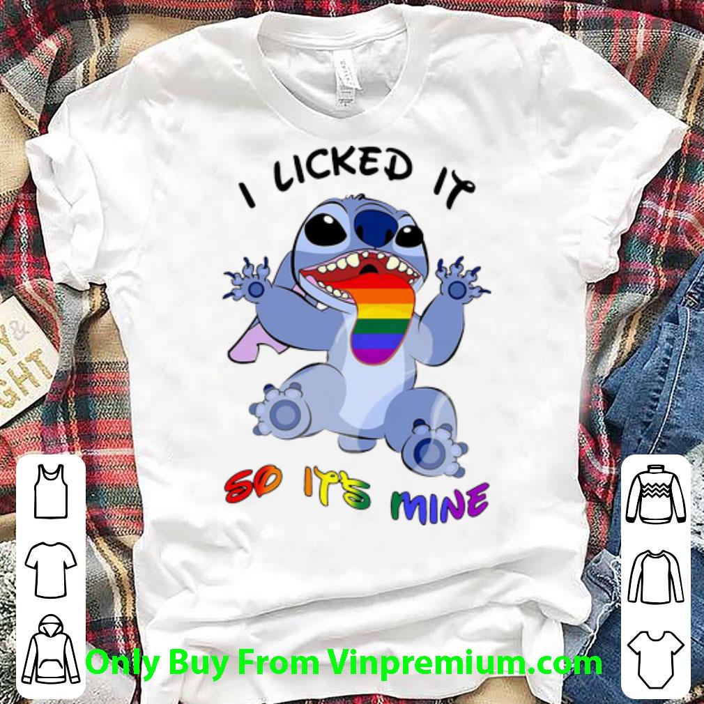 Premium Stitch I Licked It So It’s Mine LGBT shirt