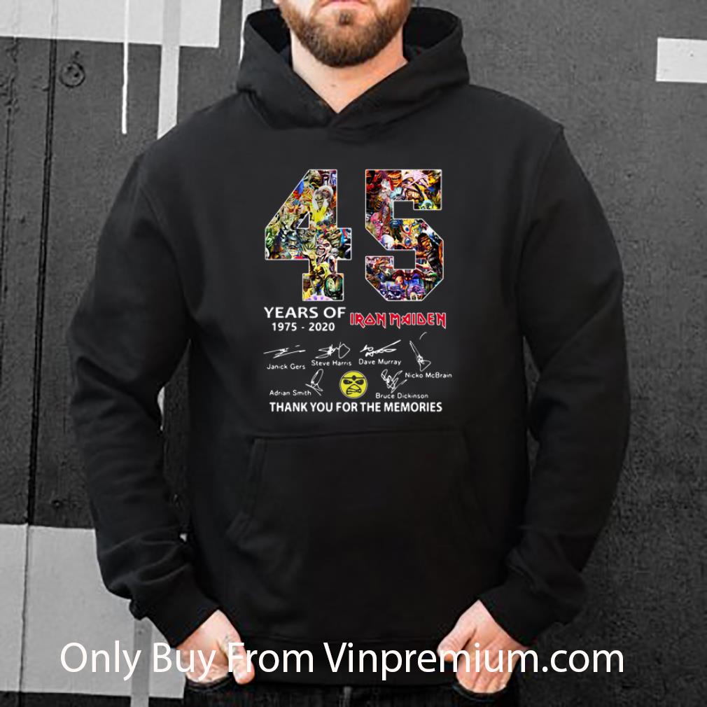 208c9373 premium 45 years of iron maiden signatures thank you the memories shirt 4 - Premium 45 Years Of Iron Maiden Signatures Thank You The Memories shirt