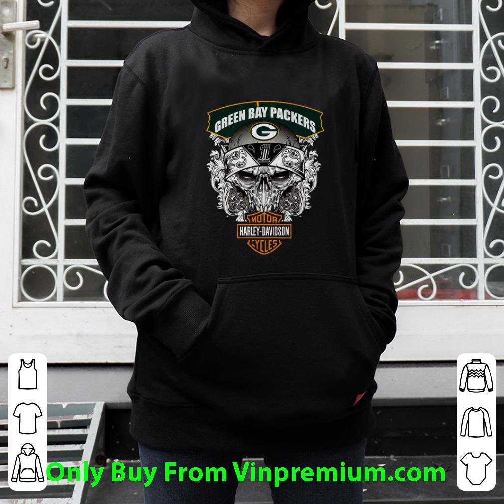 28be1002 official skull green bay packers harley davidson shirt 4 - Official Skull Green Bay Packers Harley-davidson shirt