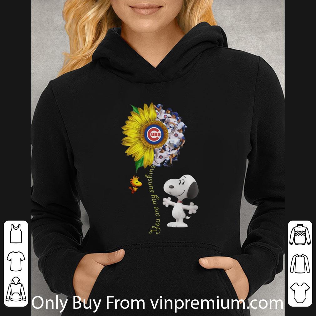 2992b9c5 great snoopy woodstock you are my sunshine chicago cubs sunflower shirt 4 - Great Snoopy Woodstock You Are My Sunshine Chicago Cubs Sunflower shirt