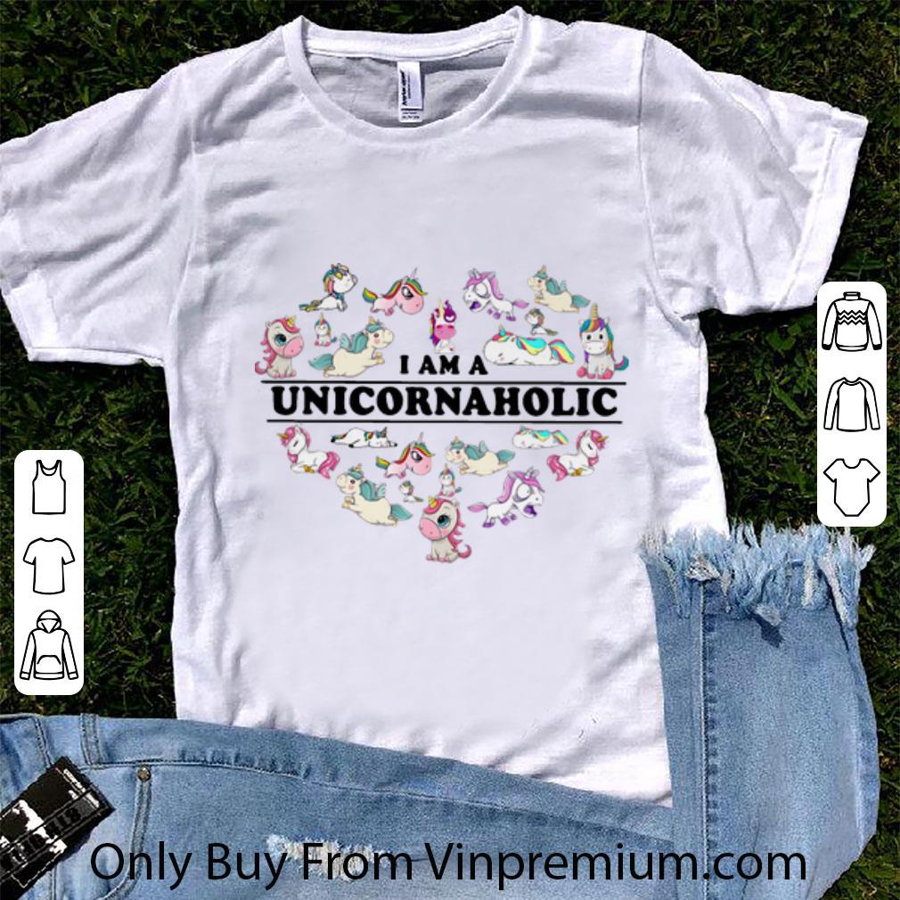 Hot I Am Unicornaholic Unicorn Heart shirt