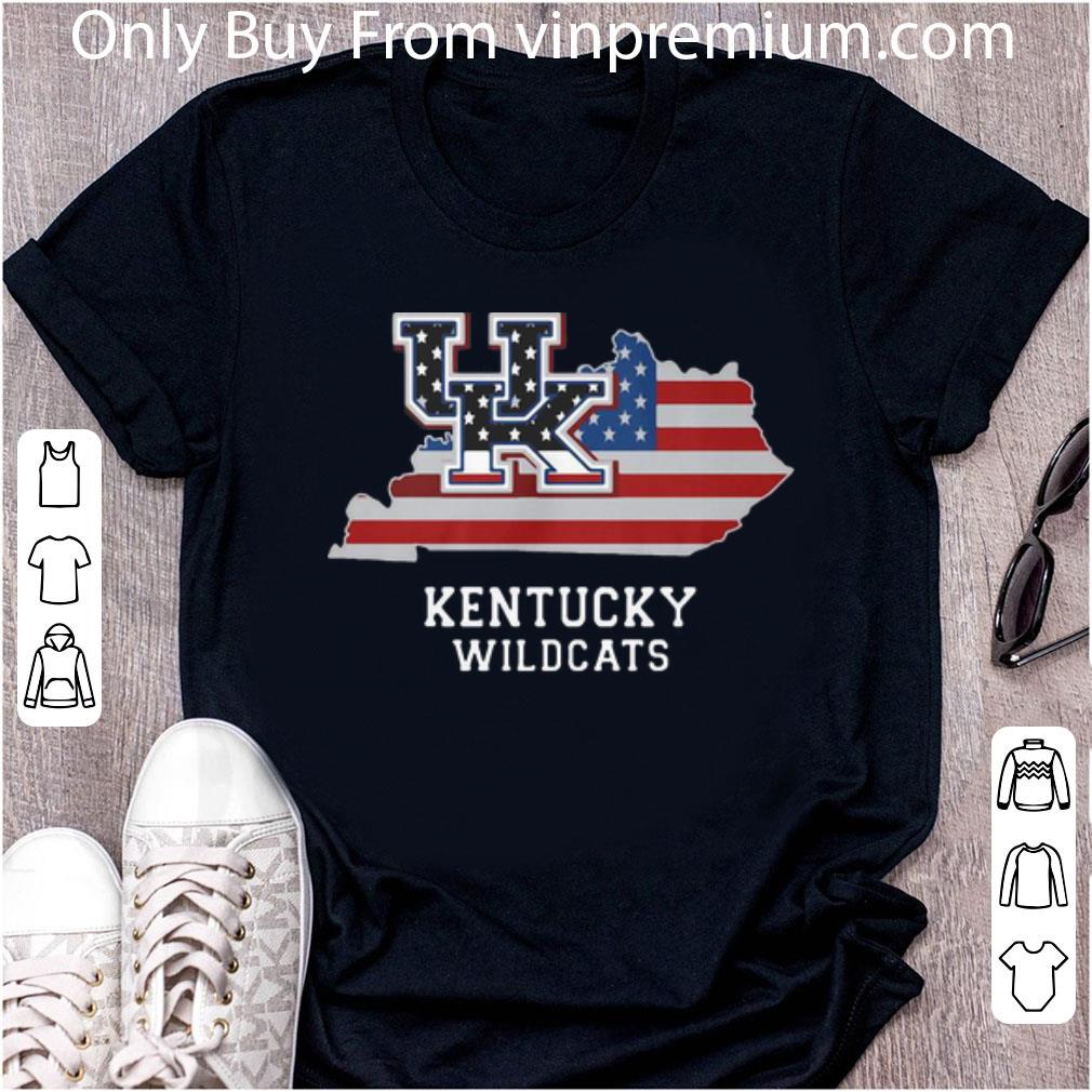 Hot Kentucky Wildcats Map American Flag shirt