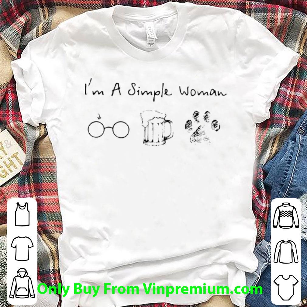 Nice I Am A Simple Woman Harry Potter Beer And Dog shirt