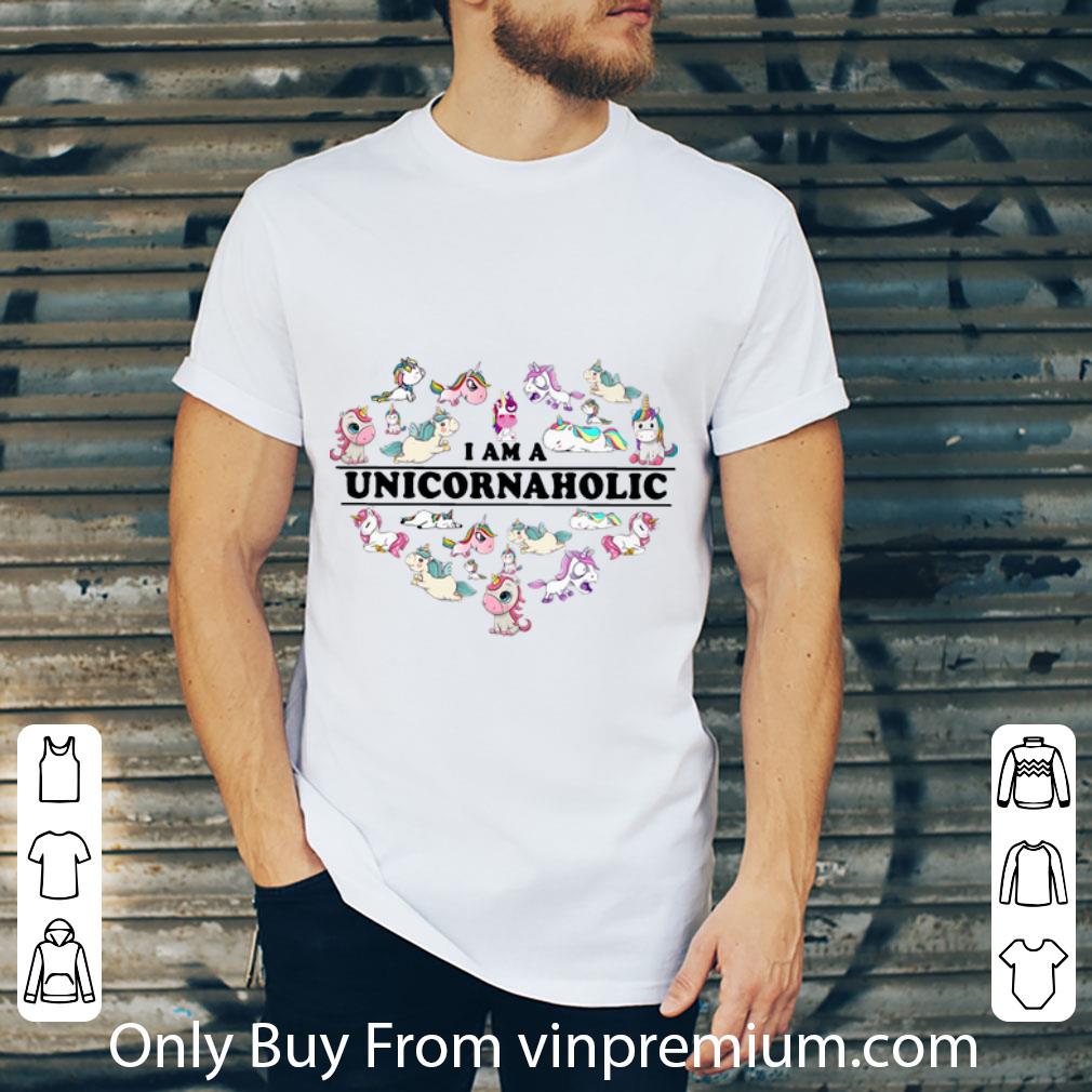 Hot I Am Unicornaholic Unicorn Heart shirt