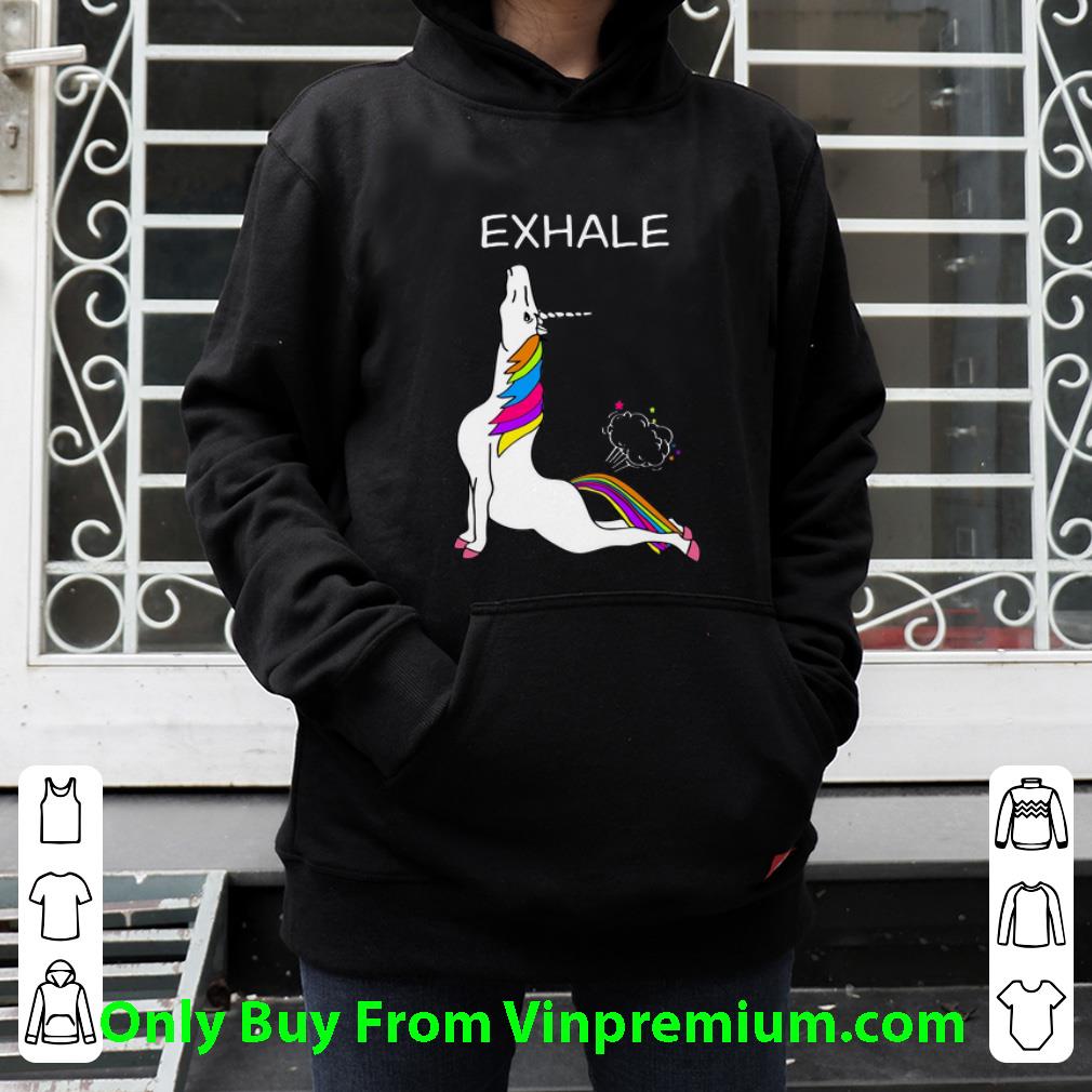ee726405 great yoga unicorn exhale shirt 4 - Great Yoga Unicorn Exhale shirt