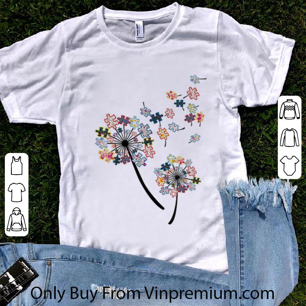 Top Dandelion Puzzle Pieces Autism Awareness shirt