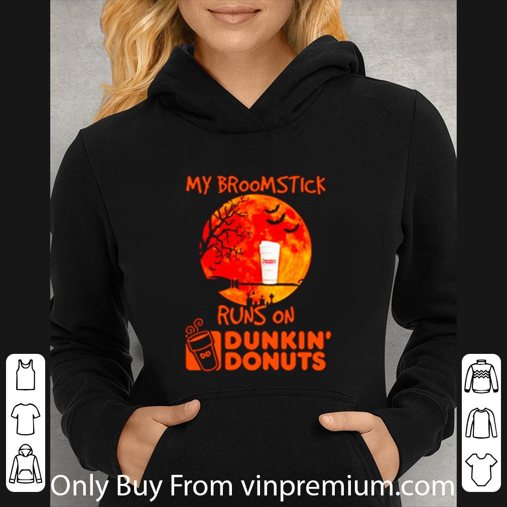 93a705b0 original my broomstick runs on dunkin donuts sunset halloween shirt 4 - Original My Broomstick Runs On Dunkin’ Donuts Sunset Halloween shirt