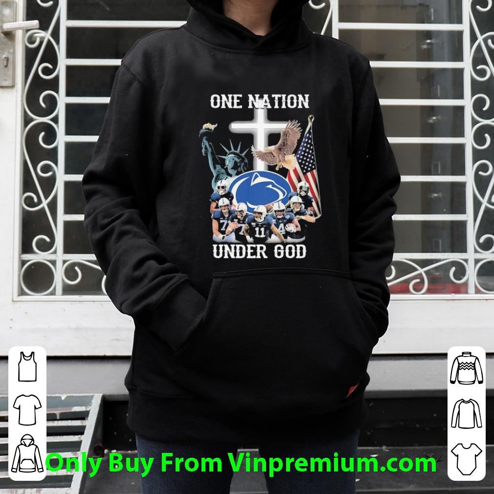 cf7f7682 top penn state nittany lions one nation under god american flag shirt 4 - Top Penn State Nittany Lions One Nation Under God American Flag shirt