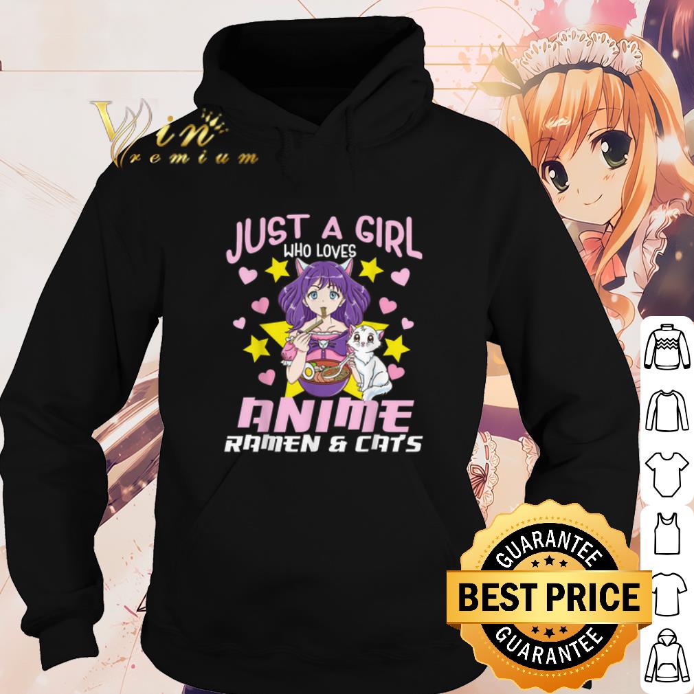 5bd6a8dd top just a girl who loves annime ramen and cat shirt 4 - Top Just a girl who loves Annime Ramen and Cat shirt