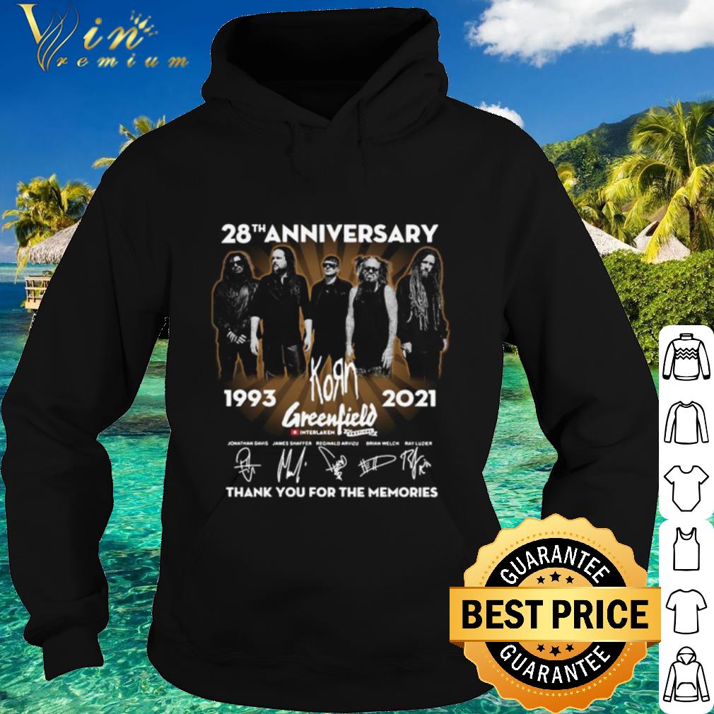 115d464a premium 28th anniversary korn greenfield thank you for the memories signatures shirt 4 - Premium 28th anniversary Korn Greenfield thank you for the memories signatures shirt