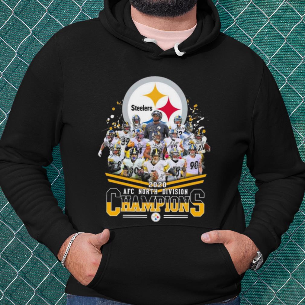 22f78b7e premium pittsburgh steelers 2020 afc north division champions signatures shirt 4 - Premium Pittsburgh Steelers 2020 Afc North Division Champions Signatures shirt