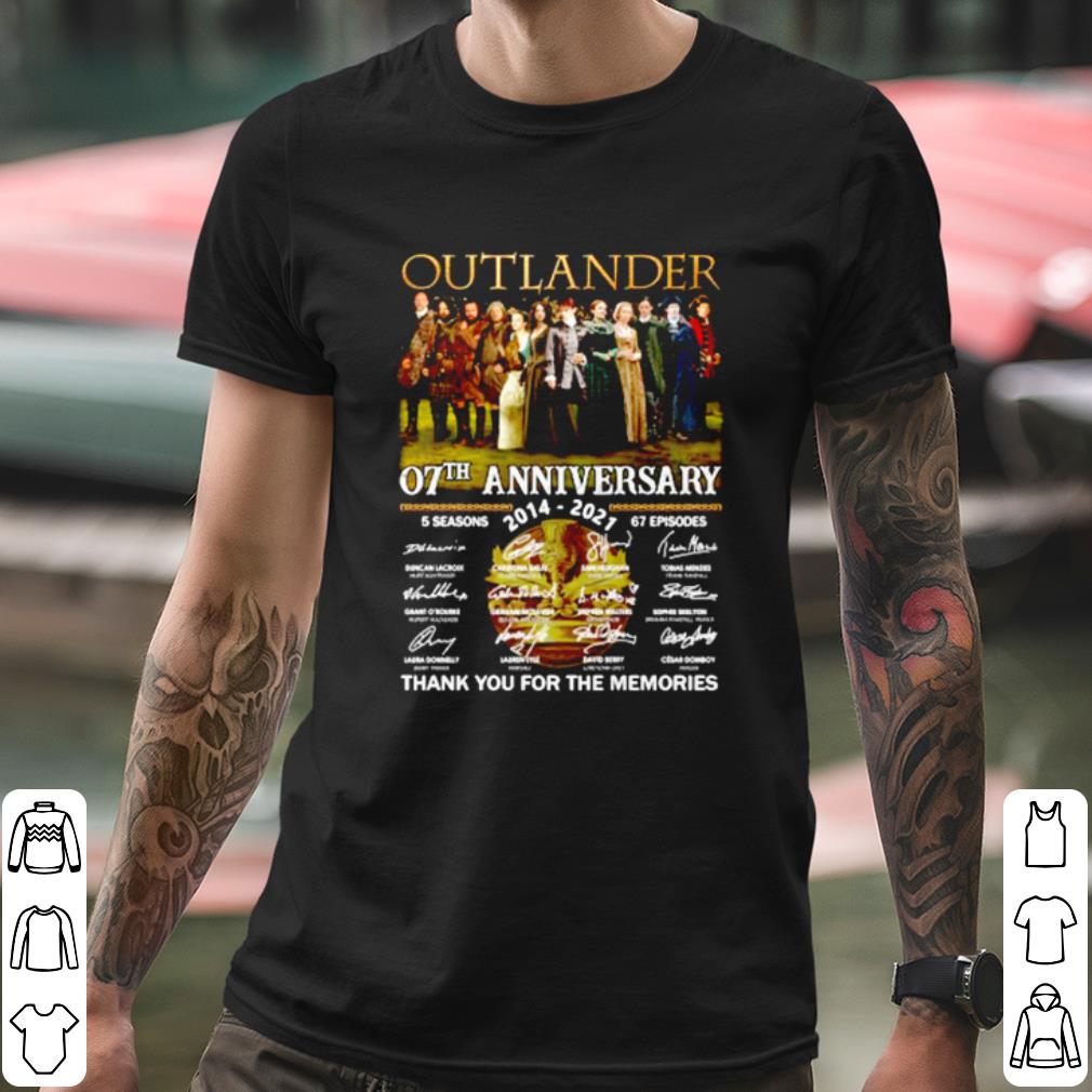 63ca0764 official outlander 07th anniversary 2014 2021 thank the memories signature shirt 4 - Official Outlander 07th Anniversary 2014 2021 Thank The Memories Signature shirt