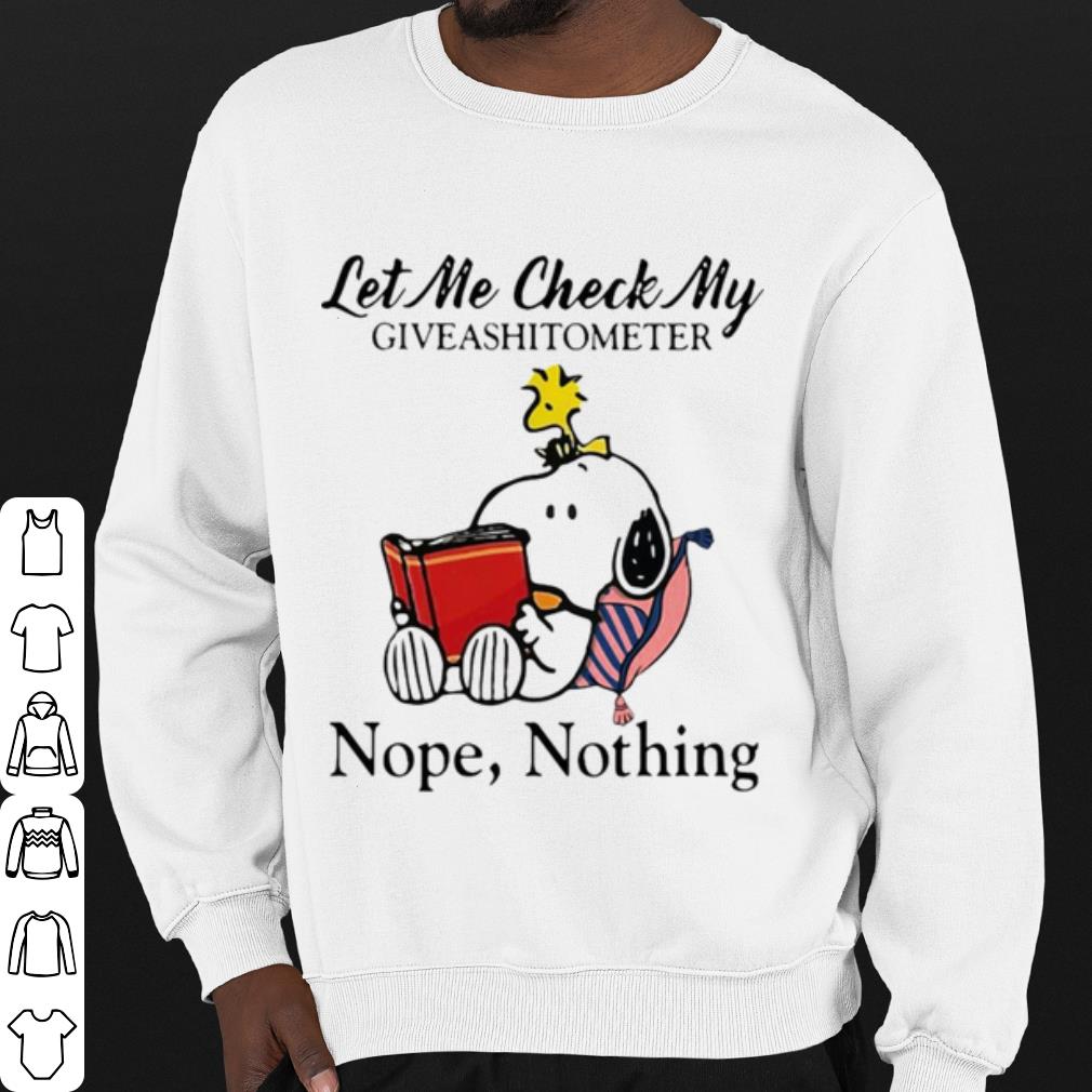 43358191 best snoopy and woodstock let me check my giveashitometer nope nothing shirt 4 - Best Snoopy and Woodstock Let Me Check My Giveashitometer Nope Nothing shirt