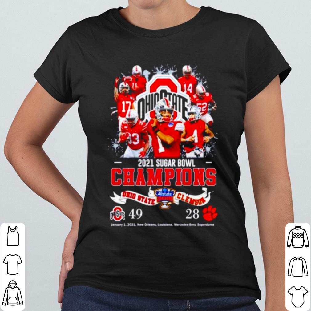 d9f2315c official ohio state 2021 sugar bowl champions ohio state 49 clemson 28 shirt 4 - Official Ohio State 2021 Sugar Bowl Champions Ohio State 49 Clemson 28 shirt