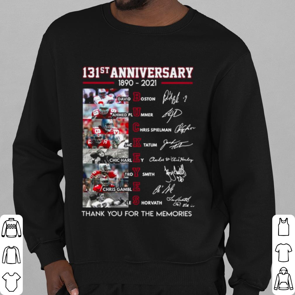 ee1d6e42 best 131st anniversary ohio state buckeyes thank the memories signatures shirt 4 - Best 131st Anniversary Ohio State Buckeyes Thank The Memories Signatures shirt