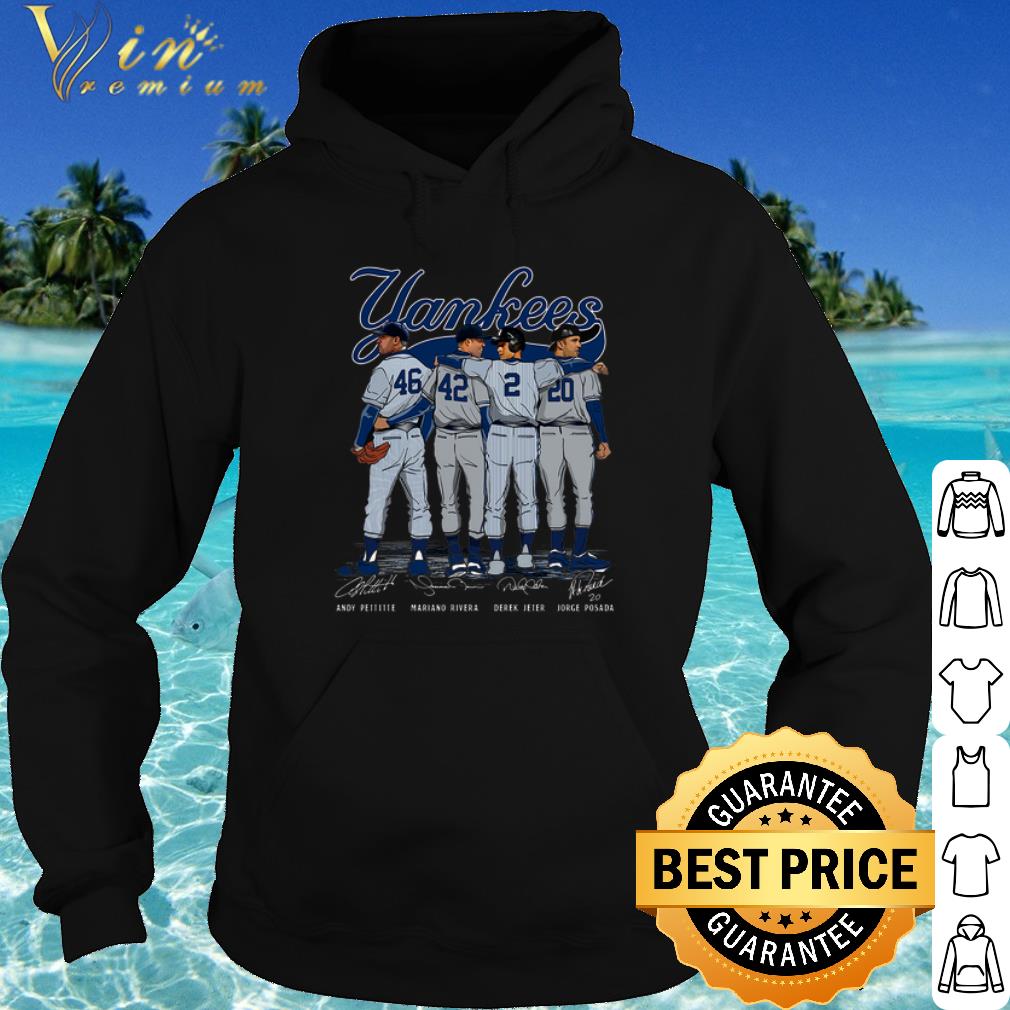 3fc780a5 funny yankees 46 andy pettitte 42 mariano rivera 2 derek jeter signature shirt 4 - Funny Yankees 46 Andy Pettitte 42 Mariano Rivera 2 Derek Jeter Signature shirt