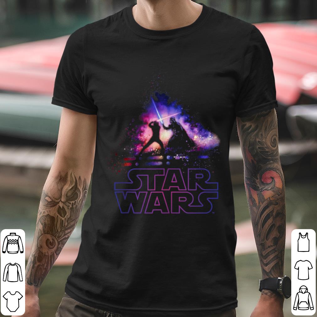 ac62a5b2 hot star wars luke skywalker darth vader lightsaber silhouette shirt 4 - Hot Star Wars Luke Skywalker Darth Vader Lightsaber Silhouette shirt