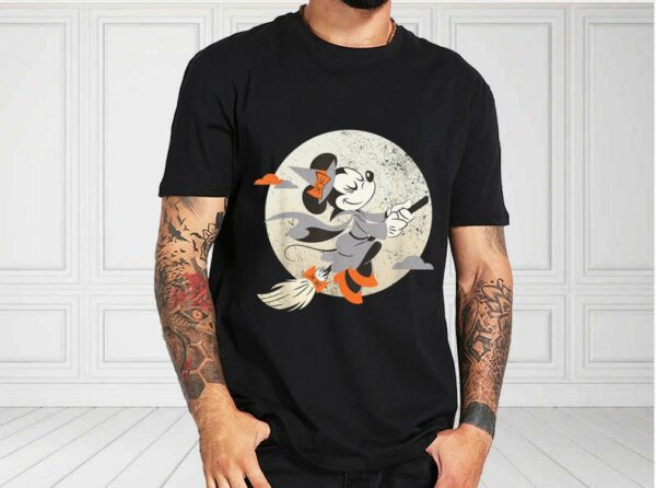 Disney Minnie Mouse Flying Witch Costume Halloween Shirt, Disney Minnie Mouse Halloween For Fan Shirt