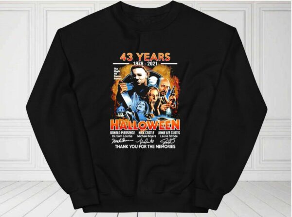 43 Years 1978-2021 Halloween Thank You For The Memories Shirt, Halloween 43 Years 1978-2021 For Fan Shirt