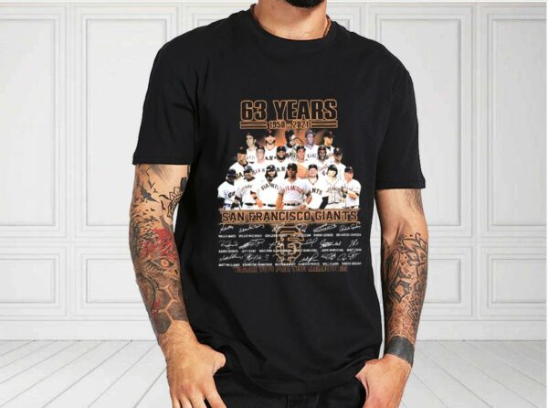 63 Years 1958-2021 San Francisco Giants Thank You For The Memories Shirt, San Francisco Giants For Fan Shirt