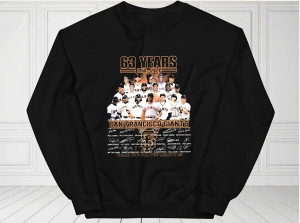 63 Years 1958-2021 San Francisco Giants Thank You For The Memories Shirt, San Francisco Giants For Fan Shirt