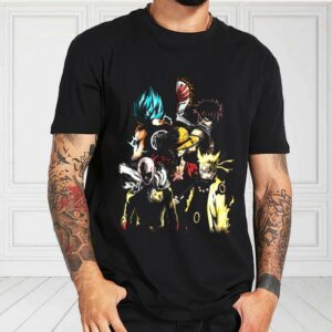 Anime Legends Goku Naruto Natsu Luffy Saitama Shirt, Mashup Goku Naruto Natsu Luffy Saitama For Fan Shirt