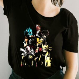 Anime Legends Goku Naruto Natsu Luffy Saitama Shirt, Mashup Goku Naruto Natsu Luffy Saitama For Fan Shirt