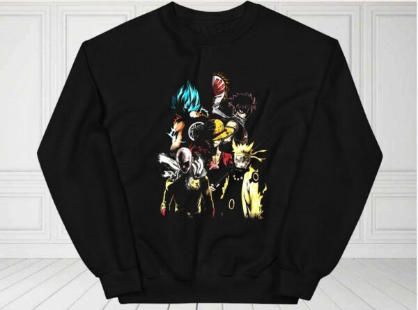 Anime Legends Goku Naruto Natsu Luffy Saitama Shirt, Mashup Goku Naruto Natsu Luffy Saitama For Fan Shirt