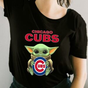 Baby Yoda Hug Chicago Cubs Logo For Fan Shirt
