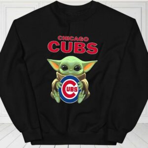Baby Yoda Hug Chicago Cubs Logo For Fan Shirt 2