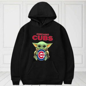Baby Yoda Hug Chicago Cubs Logo For Fan Shirt 3