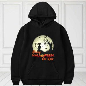 Black Cat Halloween Shirt, Crazy Halloween Cat Lady Shirt, Cat Lady Halloween For Fan Shirt 3
