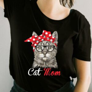 Cat Mom Shirt, For Cat Lovers Mothers Day Shirt, Cat With Bow For Fan Shirt