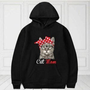 Cat Mom Shirt, For Cat Lovers Mothers Day Shirt, Cat With Bow For Fan Shirt 3