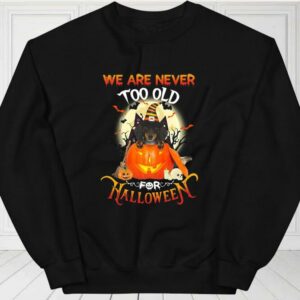 Dachshund Witch Pumpkin We Are Never Too Old For Halloween Shirt, Dachshund Halloween For Fan Shirt 2