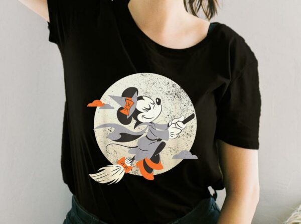 Disney Minnie Mouse Flying Witch Costume Halloween Shirt, Disney Minnie Mouse Halloween For Fan Shirt