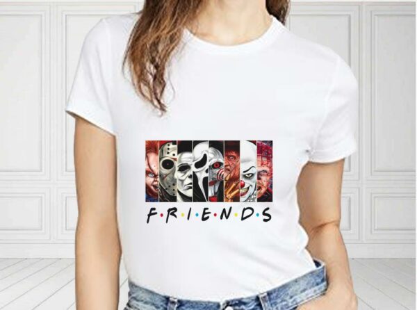 Friends Horror Characters Shirt, Horror Movie Killers Shirt, Happy Halloween Shirt, Halloween Gifts For Fan Shirt