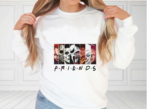 Friends Horror Characters Shirt, Horror Movie Killers Shirt, Happy Halloween Shirt, Halloween Gifts For Fan Shirt